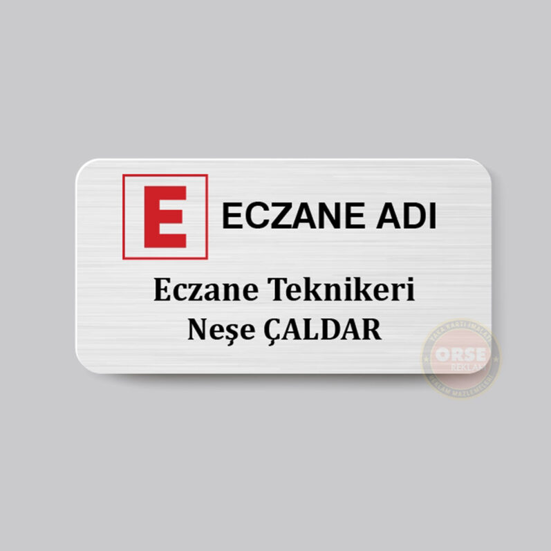 eczane yaka kartı metal
