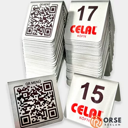 qr menü metal masalar için