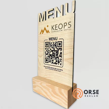 qr menu ahşap renk