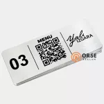 qr etiket uzun metal masa için