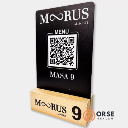 ahşap qr menü